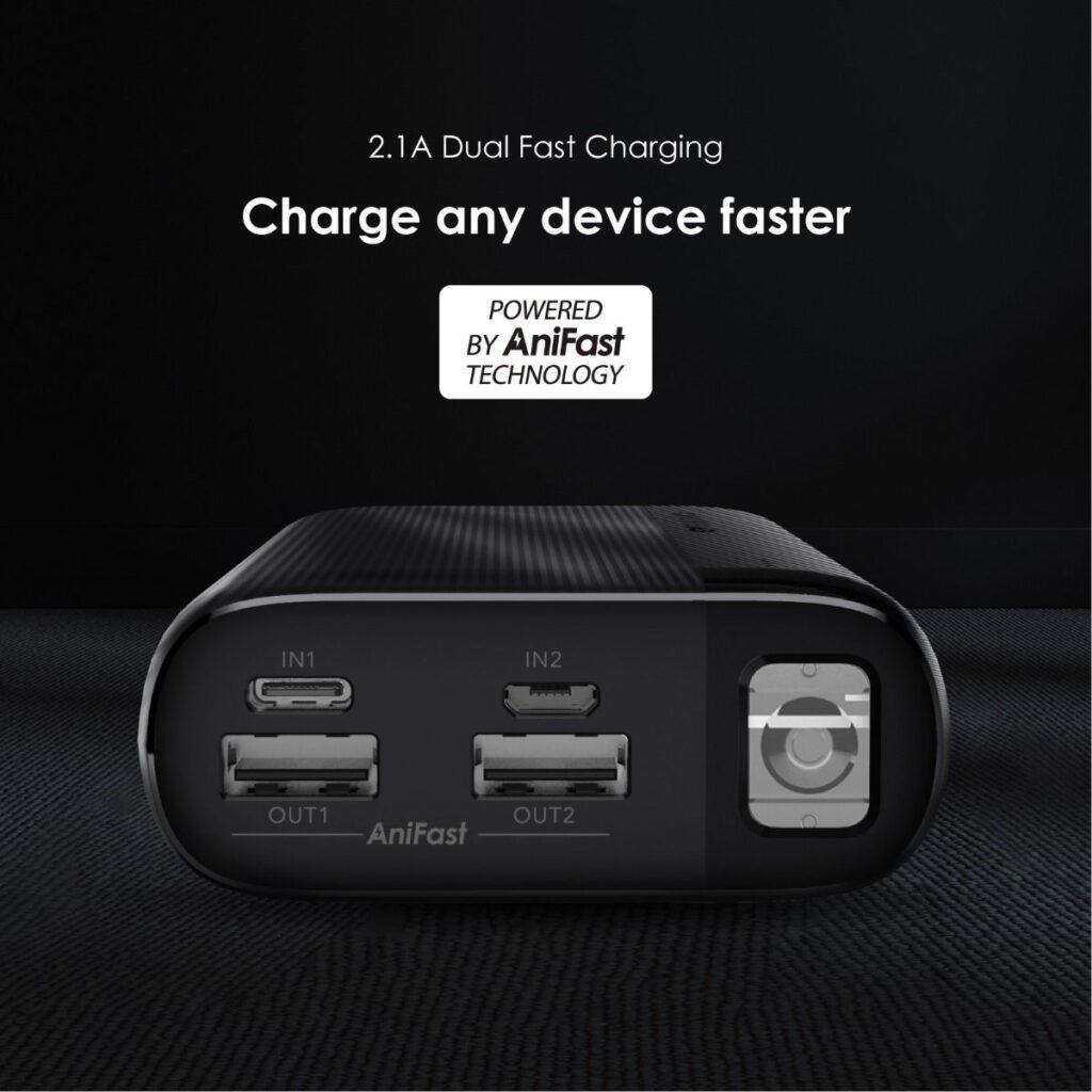 oraimo power bank 20000mah ports 