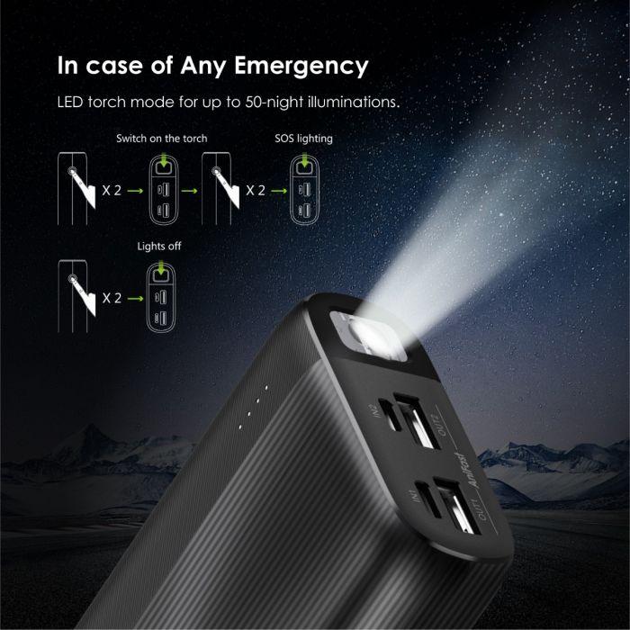 oraimo power bank 20000mah torch